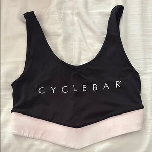 CycleBar Women's Black and White Sports Bra